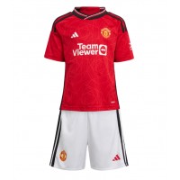Manchester United Hjemmedraktsett Barn 2023-24 Kortermet (+ Korte bukser)